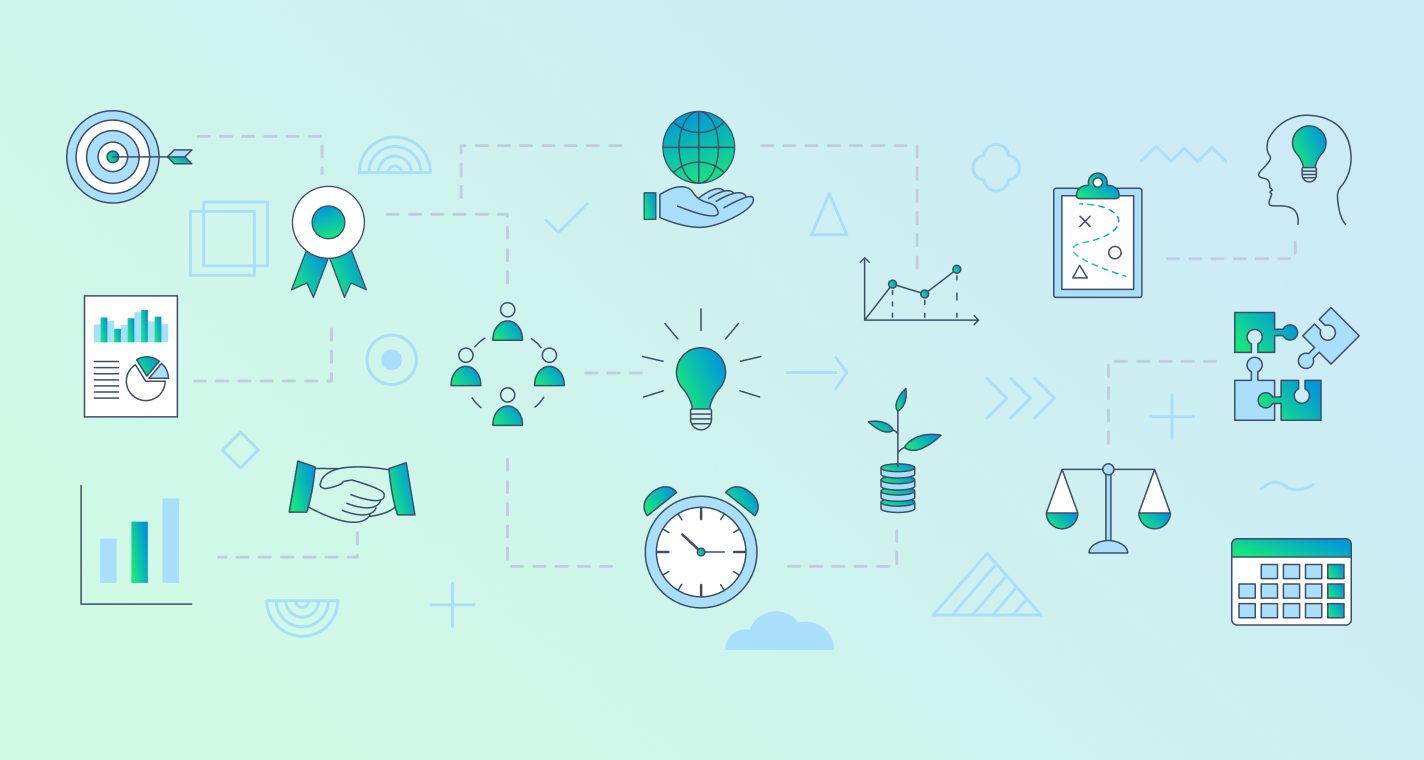 Illustration: shared goals, partnership and growth in a collaborative supplier relationship